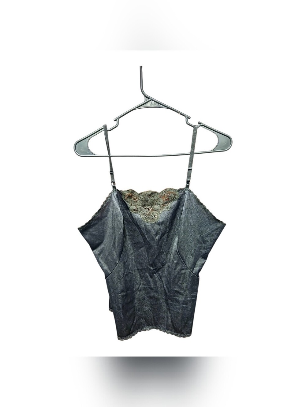 Vintage 70s 80s Sears Black Lace Camisole Dark Romantic Goth Size 38 Medium